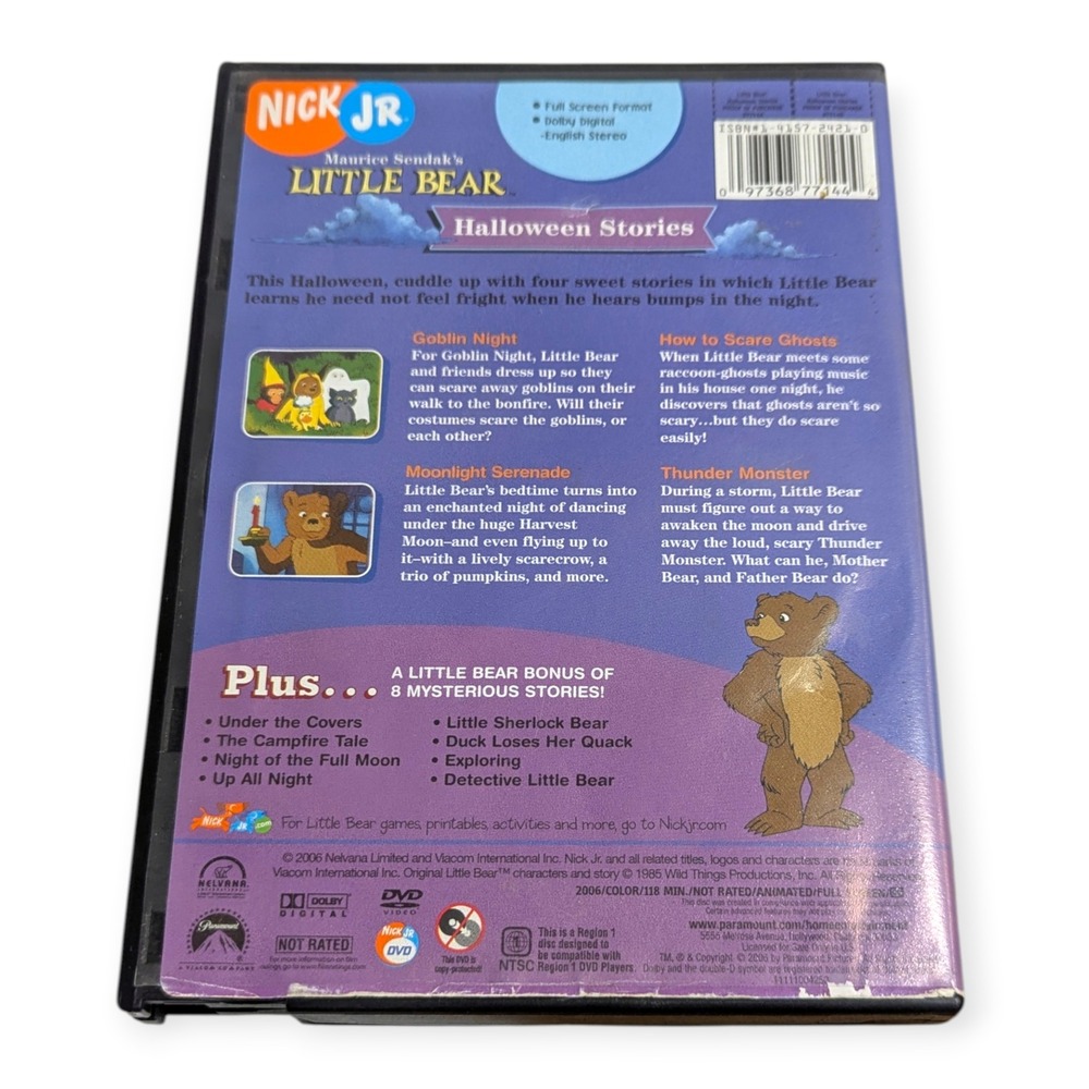 Nick Jr Little Bear Halloween Stories DVD Maurice Sendak 2006 Childrens Movie - Picture 6 of 6